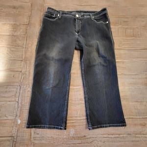 Coogi Women's Black Size 17/18 Embroidered Fleur-de-lis Logo Jeans